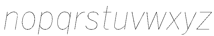 HEXFranklinv03 NarrowHairlineItalic Instance Font LOWERCASE