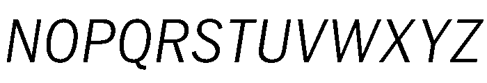 HEXFranklinv03 NarrowLightItalic Instance Font UPPERCASE