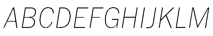 HEXFranklinv03 NarrowThinItalic Instance Font UPPERCASE