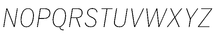 HEXFranklinv03 NarrowThinItalic Instance Font UPPERCASE