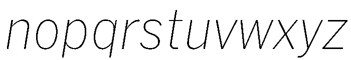 HEXFranklinv03 NarrowThinItalic Instance Font LOWERCASE