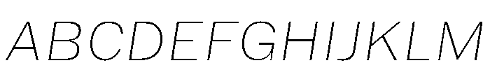HEXFranklinv03 SemiwideThinItalic Instance Font UPPERCASE