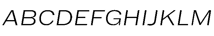 HEXFranklinv03 WideExtralightItalic Instance Font UPPERCASE