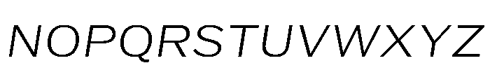 HEXFranklinv03 WideExtralightItalic Instance Font UPPERCASE