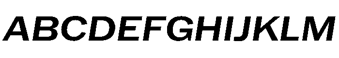 HEXFranklinv03 WideMediumItalic Instance Font UPPERCASE