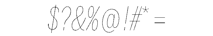 HEXFranklinv03 XCondensedHairlineItalic Instance Font OTHER CHARS