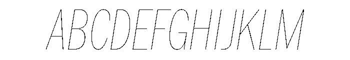 HEXFranklinv03 XCondensedHairlineItalic Instance Font UPPERCASE