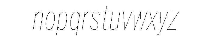 HEXFranklinv03 XCondensedHairlineItalic Instance Font LOWERCASE