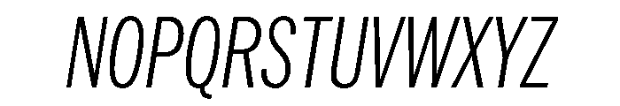 HEXFranklinv03 XCondensedLightItalic Instance Font UPPERCASE