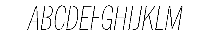 HEXFranklinv03 XCondensedThinItalic Instance Font UPPERCASE