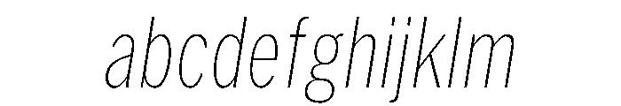 HEXFranklinv03 XCondensedThinItalic Instance FONT