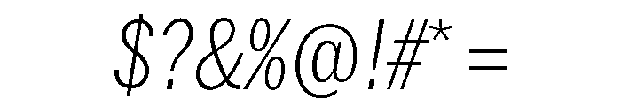 HEXFranklinv04 CondensedExtralightItalic Instance Font OTHER CHARS