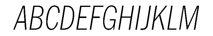 HEXFranklinv04 CondensedExtralightItalic Instance Font UPPERCASE