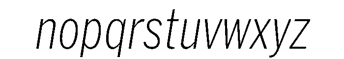 HEXFranklinv04 CondensedExtralightItalic Instance Font LOWERCASE