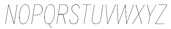 HEXFranklinv04 CondensedHairlineItalic Instance Font UPPERCASE