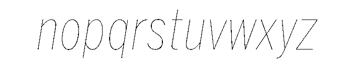 HEXFranklinv04 CondensedHairlineItalic Instance Font LOWERCASE
