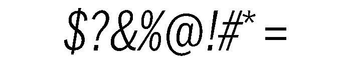 HEXFranklinv04 CondensedLightItalic Instance Font OTHER CHARS