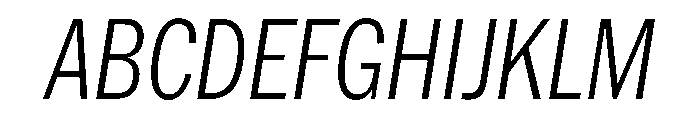 HEXFranklinv04 CondensedLightItalic Instance Font UPPERCASE