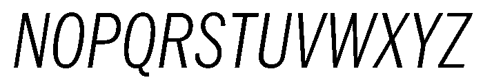 HEXFranklinv04 CondensedLightItalic Instance Font UPPERCASE