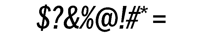 HEXFranklinv04 CondensedMediumItalic Instance Font OTHER CHARS