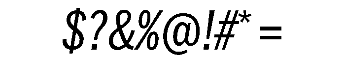 HEXFranklinv04 CondensedRegularItalic Instance Font OTHER CHARS