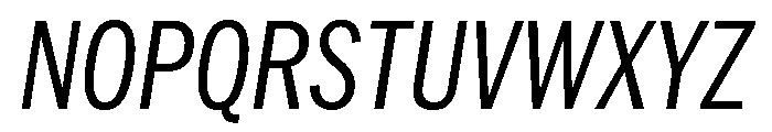 HEXFranklinv04 CondensedRegularItalic Instance Font UPPERCASE
