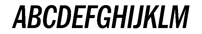 HEXFranklinv04 CondensedSemiboldItalic Instance Font UPPERCASE