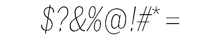 HEXFranklinv04 CondensedThinItalic Instance Font OTHER CHARS