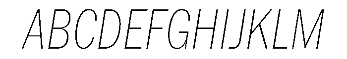 HEXFranklinv04 CondensedThinItalic Instance Font UPPERCASE