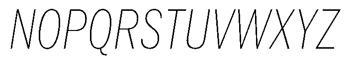 HEXFranklinv04 CondensedThinItalic Instance Font UPPERCASE