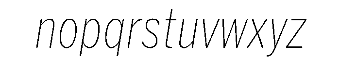 HEXFranklinv04 CondensedThinItalic Instance Font LOWERCASE