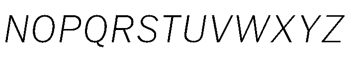 HEXFranklinv04 ExtralightItalic Instance Font UPPERCASE