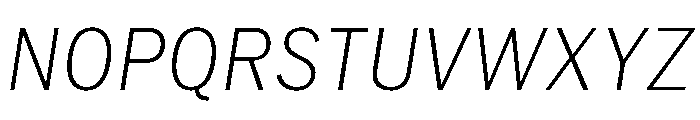HEXFranklinv04 NarrowExtralightItalic Instance Font UPPERCASE