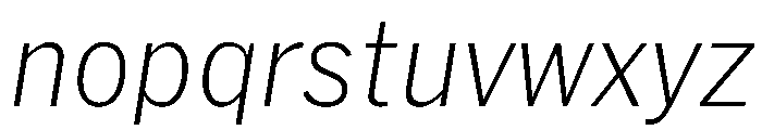 HEXFranklinv04 NarrowExtralightItalic Instance Font LOWERCASE