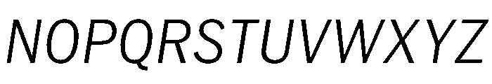 HEXFranklinv04 NarrowLightItalic Instance Font UPPERCASE