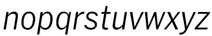 HEXFranklinv04 NarrowLightItalic Instance Font LOWERCASE