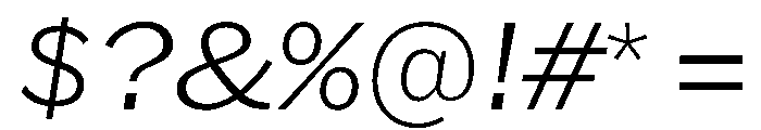 HEXFranklinv04 WideExtralightItalic Instance Font OTHER CHARS