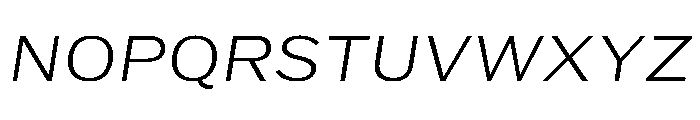 HEXFranklinv04 WideExtralightItalic Instance Font UPPERCASE