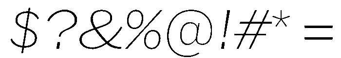 HEXFranklinv04 WideThinItalic Instance Font OTHER CHARS