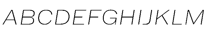 HEXFranklinv04 WideThinItalic Instance Font UPPERCASE