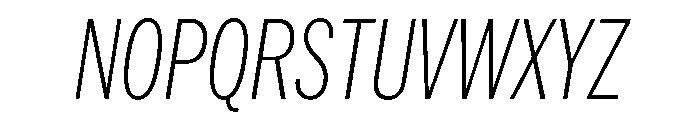 HEXFranklinv04 XCondensedExtralightItalic Instance Font UPPERCASE