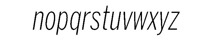 HEXFranklinv04 XCondensedExtralightItalic Instance Font LOWERCASE