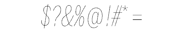 HEXFranklinv04 XCondensedHairlineItalic Instance Font OTHER CHARS
