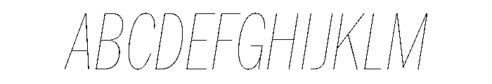 HEXFranklinv04 XCondensedHairlineItalic Instance Font UPPERCASE