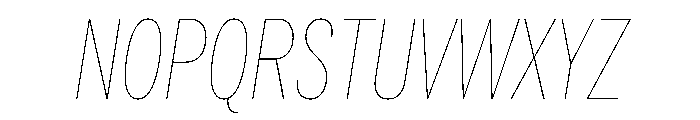 HEXFranklinv04 XCondensedHairlineItalic Instance Font UPPERCASE