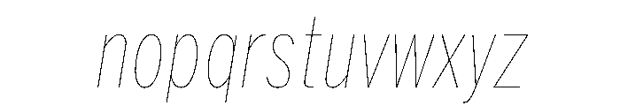 HEXFranklinv04 XCondensedHairlineItalic Instance Font LOWERCASE