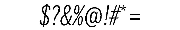 HEXFranklinv04 XCondensedLightItalic Instance Font OTHER CHARS