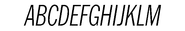 HEXFranklinv04 XCondensedLightItalic Instance Font UPPERCASE
