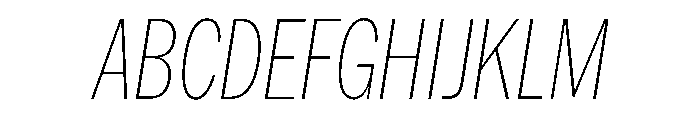 HEXFranklinv04 XCondensedThinItalic Instance Font UPPERCASE