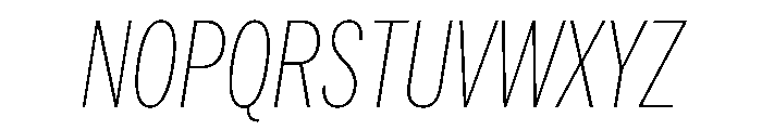 HEXFranklinv04 XCondensedThinItalic Instance Font UPPERCASE
